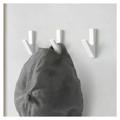 Produktbild von 4 Stück Garderobenhaken Weiß, Haken für Kleidung, Wandmontage, stabile Konstruktion, für Eingangsbereich, Badezimmer, Küche