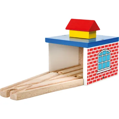 Produktbild von Small Foot 10269 Holzeisenbahn Lokschuppen, bunt, 2-teilig (1 Set)