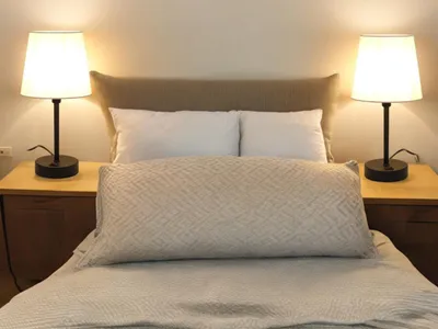 Produktbild von 2 x Tischleuchte Linda im Set Tischlampe Metall Textilschirm
