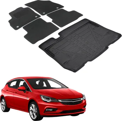Obrázek produktu pro Sada Velurových Koberců a Vaničky do Kufru pro Opel Astra K 2015-2021 Hatchback