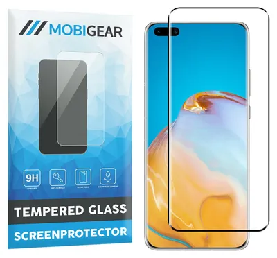 Produktbild von Mobigear Premium Displayschutzfolie für Huawei P40 Pro, gehärtetes Glas, Displayschutz – kompatibel mit Hüllen – Schwarz