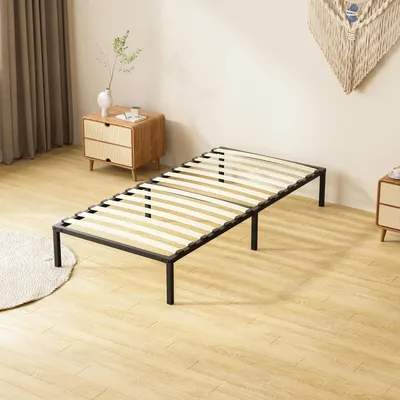 Image de TEENO Sommier 90x190, Sommiers à Lattes avec 6 Pieds pour Adulte, 13 Lattes, 26 cm de Hauteur, Cadre de Lit 90x190 avec Sommier, Lit 1 Personne