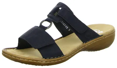 Produktbild von Rieker Damen Pantolette mit Klettverschluss und T-Riemen 60885, Größe:42 EU, Farbe:Schwarz
