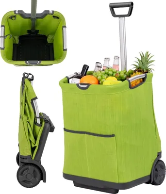 Produktbild von Zusammenklappbarer 50-Liter-Einkaufstrolley mit verstellbarem Griff