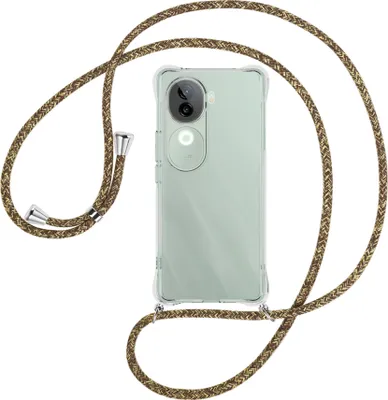 Produktbild von Handykette Backcover-Schutzhülle mit Band (Metall silberfarben) für Vivo iQOO Z9S 5G - braun+beige
