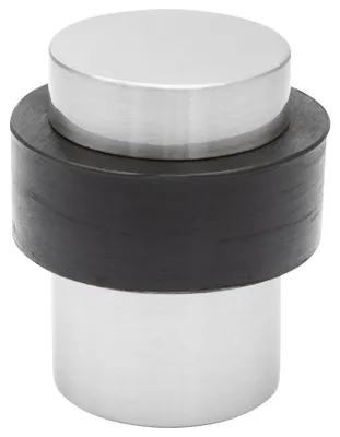 Produktbild von WAGNER Bodentürstopper BIG BEN - Ø 35 x 40 mm, Metall Edelstahloptik, Kautschuk schwarz, inkl. Montagematerial - 15505011