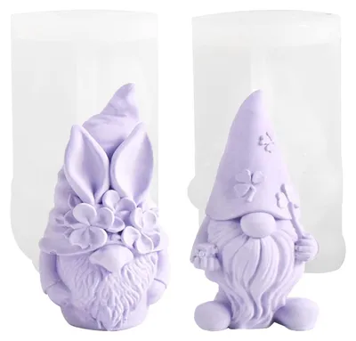 Produktbild von 2-teilige Silikonform für Ostern, 3D-Hasen, Kerzen, Tortendekorationen, Seife und Sojawachs.