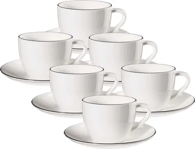 Produktbild von ASA Selection à table ligne noire Cappuccinotasse m. Untertasse 0,25l Set6