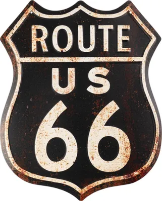 Image de Moritz Plaque en tôle 40 x 50 cm Route 66 US panneau routier noir Deko Plaque métallique rétro Vintage Retro Proverbes drôle