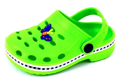 Produktbild von Kinder Clogs Gartenclogs Hausschuhe Sandalen Grün Schmetterling Gr. 24/25
