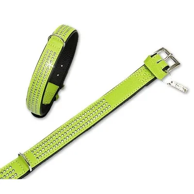 Produktbild von Karlie VINTAGE Strass Halsband 3-reihig - Kiwi - 30 mm, 55 cm