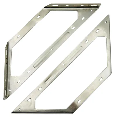 Productafbeelding van Solidchoice - Hoekbeugels 270x270mm voor Meubelplank Bevestiging - 2 Stuks Roestvrijstaal