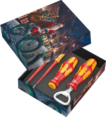 Produktbild von Wera Kraftform Kompakt Christmas 2024 VDE Schraubendreher Set + Flaschenöffner