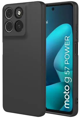 Produktbild von Silikon Hülle für Motorola Moto G57 / G57 Power Schutzhülle Matt Schwarz Backcover Handy Case