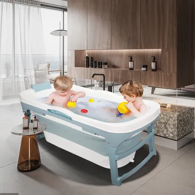 Produktbild von Jiubiaz 118cm Faltbare Badewanne Erwachsene Ideal für kleine Badezimmer, Praktisch und Tragbar