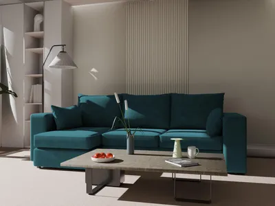 Produktbild von 4ALL HOME Ecksofa mit Schlaffunktion Paco 246x145 cm - Couch - Sofa mit Bettkasten - Eckcouch - L-Form - Schlaffsofa - Schlafsofa mit Bettkasten - Universal Velo 631 Ocean