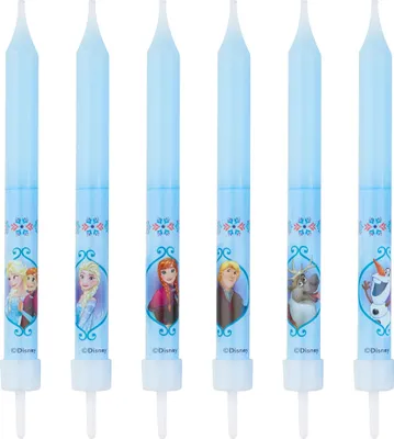Produktbild von Geburtstagskerzen mit Disney Frozen Motiv, 8 Kerzen, 9cm, Tortendeko