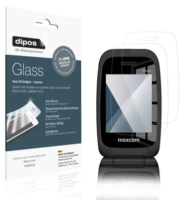 Produktbild von 2x Schutzfolie für Maxcom MM828 Aussenseite - Anti-Shock 9H Folie dipos Glass Kunststoffglas