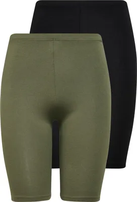 Produktbild von Damen Mini Shorts Leggins 2-er Stück Pack Fitness Radler Unterrock Pants | 34