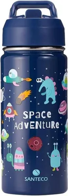 Image de Gourde en acier inoxydable 500ml anti-fuite avec paille - Thermos sans BPA - Alien Design 500ml