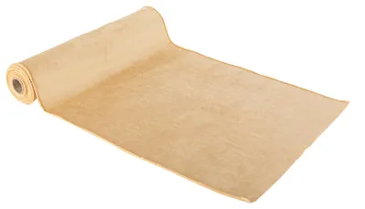 Produktbild von Cremefarbener Samt-Tischläufer 28 cm x 3 m - Waschbar + Wiederverwendbar -