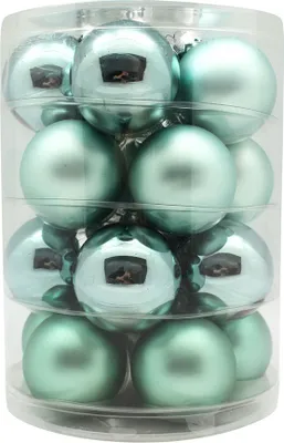 Produktbild von Weihnachtskugeln Glas 6cm, 20 Stück, Farbe:Winter Jade ( mint mintgrün aqua glanz / matt )