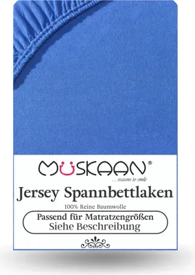 Produktbild von Jersey Spannbettlaken 90x200 cm - 100x200 cm Royal Blau - 100% Baumwolle