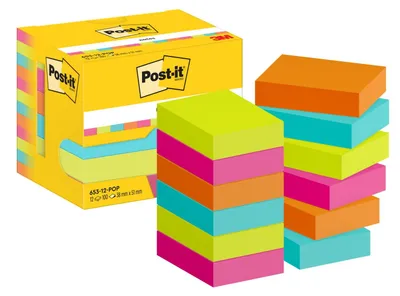Produktbild von Post-it Notes Poptimistic Collection, 12 Blöcke, 100 Blatt pro Block, 38 mm x 51