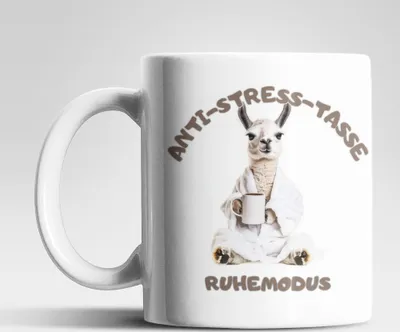 Produktbild von Anti Stress Ruhemodus Lama Kaffeetasse Teetasse Tasse Geschenkidee 325 ml