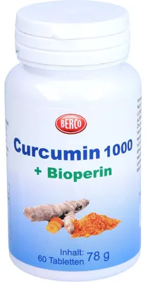 Produktbild von BERCO Curcumin 1.000 + Bioperin Tabletten, 60 St. Tabletten