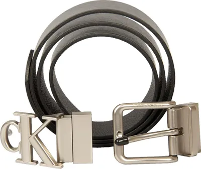 Immagine prodotto di Cintura uomo CK CALVIN KLEIN JEANS con due fibbie accorciabile e reversibile confezione regalo articolo ZM0ZM02528, taglia 100 * cm.110 + fibbia cm.6 - totale cm.116, Poliestere 5%,Viscosa 5%,Poliuretano 35%,Pelle 55%
