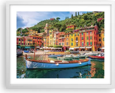 Produktbild von Gerahmtes Poster - Weißer Rahmen - Weihnachtsmann Margherita Ligure - 50x40 cm - Wand Bild - Wanddeko - Wandbilder - Wandposter - Bilderrahmen - Bilder - Kunstdruck - Wandbild - P2WAA50x40-4232