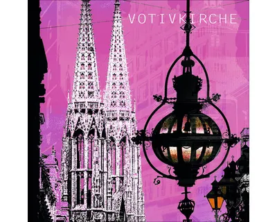 Produktbild von Glasbild Wien Votivkirche 50x50 cm
