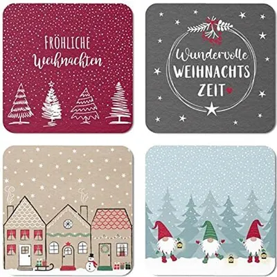 Produktbild von Untersetzer Kork,XMAS, ca. 9,5x9,5cm, 4/s