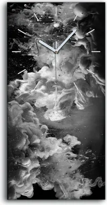 Produktbild von Leinwand Uhr Küche Wohnzimmer Bild 30x60 Malerei Abstrakte Kunst Tinte - weiße Hände