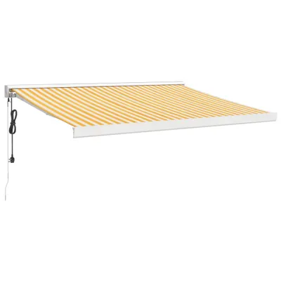 Produktbild von vidaXL Markise Einziehbar Gelb und Weiß 3,5x2,5 m Stoff und Aluminium