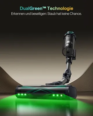 Produktbild von Vactidy V15 MAX Akku Staubsauger mit Wischfunktion, 76KPa/ 600W/65Min Staubsauger Kabellos, Knickrohr, Wandladestation, GreenEye