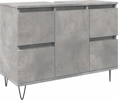 Produktbild von vidaXL Badschrank Betongrau 80x33x60 cm Holzwerkstoff