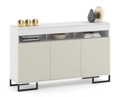 Produktbild von Große Kommode Fernsehschrank LUNA 3D Weiß Matt/Kaschmir 120cm