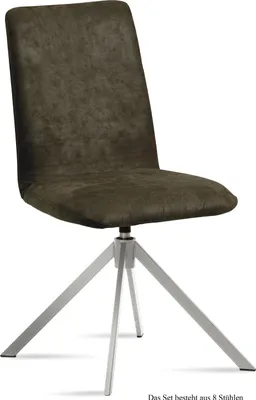 Produktbild von Esszimmerstuhl drehbar (8er-Set) Dozene 47x92x60 Edelstahl/Khaki