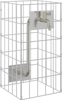 Produktbild von vidaXL Gabionen Wasserhahn Silber 26 x 25 x 50 cm Edelstahl