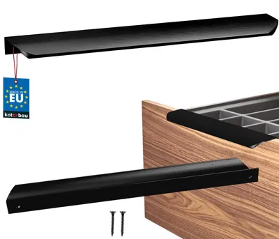 Immagine prodotto di KOTARBAU® Maniglie per mobili Maniglie per armadi 276 mm Nero opaco ZnAl Maniglie a vite posteriore Maniglie per bordi Maniglie per cassetti Cucina moderna