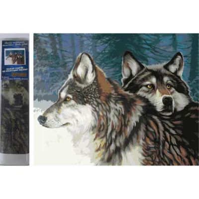 Image de Norimpex Diamond Gemä lde Wö lfe en hiver 30x40cm