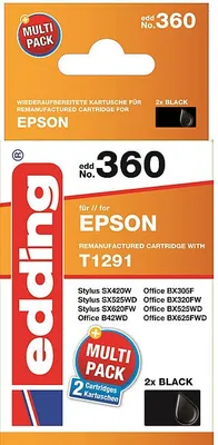 Produktbild von edding Tintenpatrone EDD-360 schwarz Epson T1291