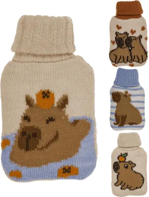 Produktbild von Capybara Handwärmer mit Stricküberzug in zufälliger Variante