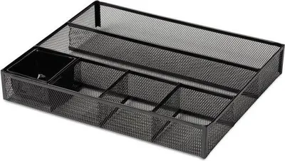 Productafbeelding van Famanu metalen opbergdoos - zwart - 30 cm lang - 20 cm breed - 10 cm hoog