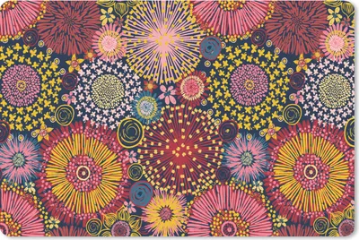 Produktbild von MuchoWow® Mauspad Mousepad Blumen - Muster - Linie 27x18 cm - Mousepads - Maus Mat - Pad - Mausunterlage - Büroartikel - Desk Matten
