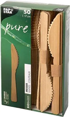 Produktbild von PAPSTAR Bambus-Messer "pure" Länge: 170 mm 50 Stück