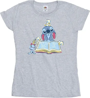 Produktbild von Disney - "Reading Reading A Book" T-Shirt für Damen BI25701 (L) (Grau)