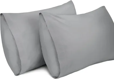 Immagine prodotto di 2 federe, 100% cotone, traspiranti, per cuscini, dimensioni 40 x 80 cm, colore grigio scuro